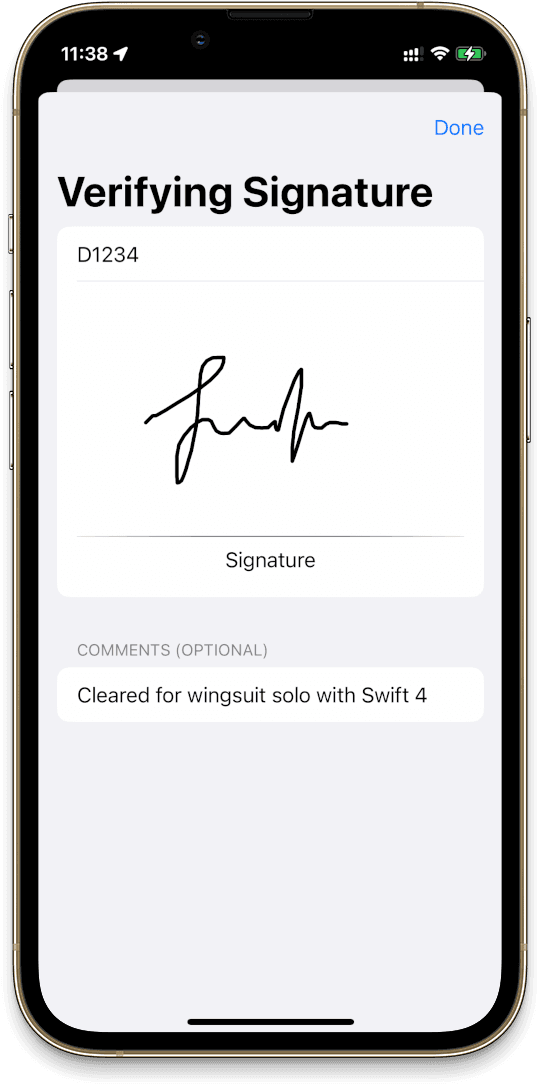 Verifying signature